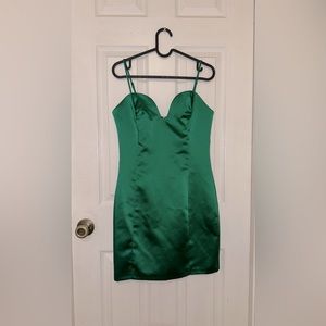 Mango - Gorgeous green satin dress